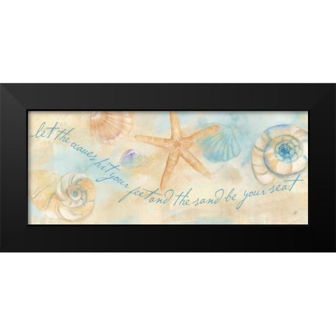 Watercolor Shell Sentiment Panel I Black Modern Wood Framed Art Print by Coulter, Cynthia