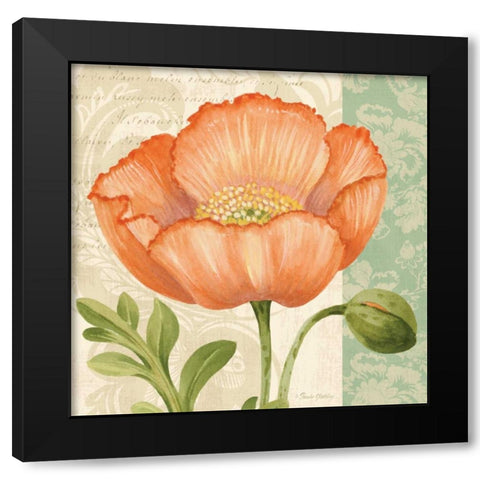 Pastel Poppies II Black Modern Wood Framed Art Print by Gladding, Pamela