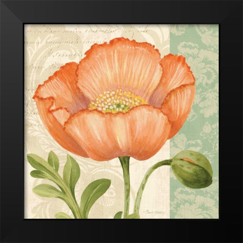 Pastel Poppies II Black Modern Wood Framed Art Print by Gladding, Pamela