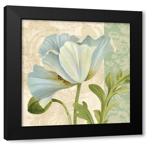 Pastel Poppies IV Black Modern Wood Framed Art Print with Double Matting by Gladding, Pamela