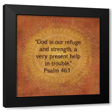 Jacobean Medallion Scripture IV Black Modern Wood Framed Art Print by Coulter, Cynthia
