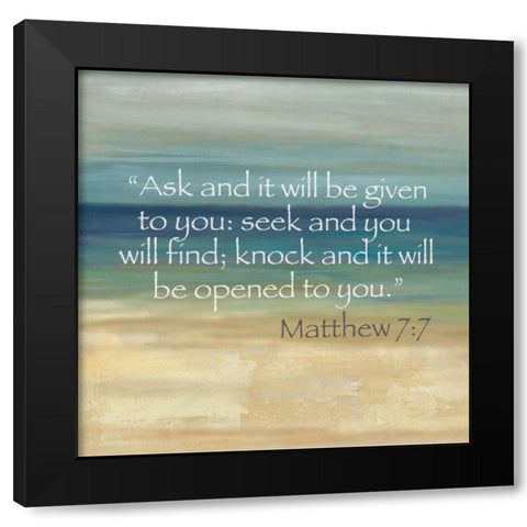 Navy Blue Horizons Scripture II Black Modern Wood Framed Art Print with Double Matting by Coulter, Cynthia