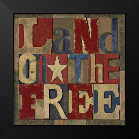 Patriotic Printer Block II Black Modern Wood Framed Art Print by Reed, Tara