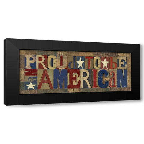 Patriotic Printer Block Panel II Black Modern Wood Framed Art Print by Reed, Tara