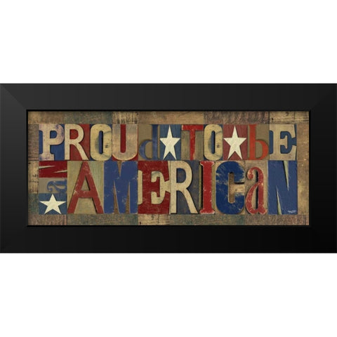 Patriotic Printer Block Panel II Black Modern Wood Framed Art Print by Reed, Tara