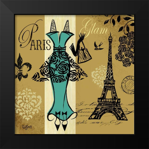 Euro Chic I Black Modern Wood Framed Art Print by Lyon, Rebecca