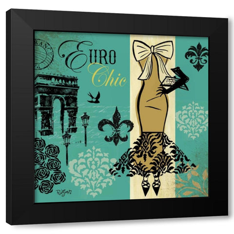 Euro Chic II Black Modern Wood Framed Art Print by Lyon, Rebecca
