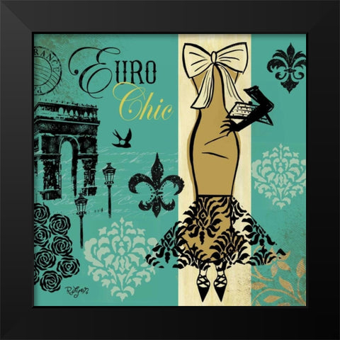 Euro Chic II Black Modern Wood Framed Art Print by Lyon, Rebecca