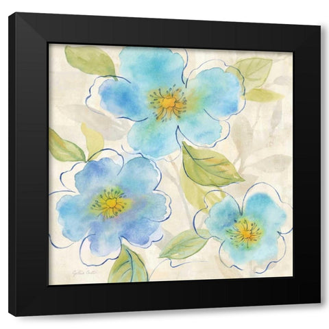 Blue Poppy Garden II Black Modern Wood Framed Art Print by Coulter, Cynthia