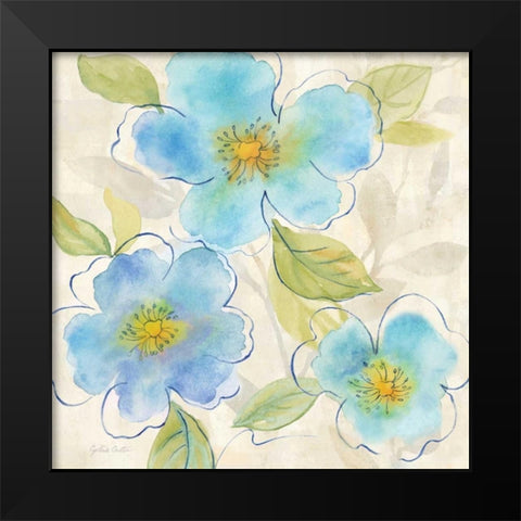 Blue Poppy Garden II Black Modern Wood Framed Art Print by Coulter, Cynthia