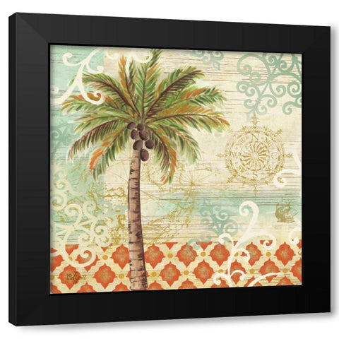Spice Palms I Black Modern Wood Framed Art Print with Double Matting by Lyon, Rebecca