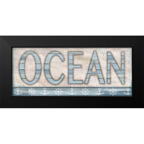 Driftwood Beach Sign II Black Modern Wood Framed Art Print by Killeen, Jen