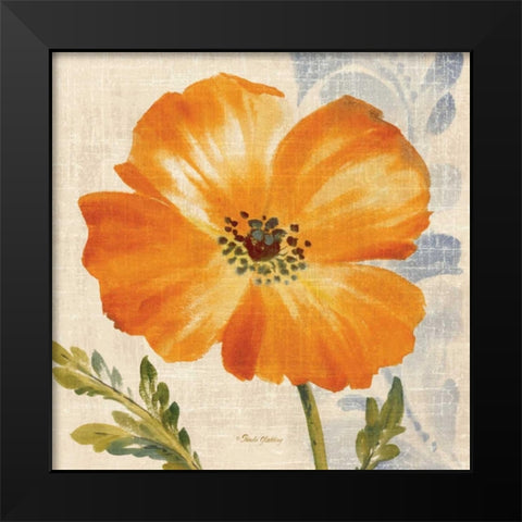 Watercolor Poppies III Black Modern Wood Framed Art Print by Gladding, Pamela