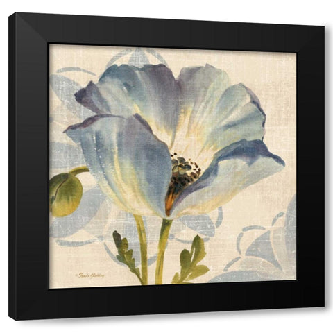 Watercolor Poppies IV Black Modern Wood Framed Art Print with Double Matting by Gladding, Pamela
