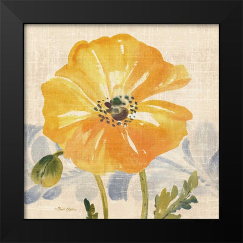 Watercolor Poppies VI Black Modern Wood Framed Art Print by Gladding, Pamela