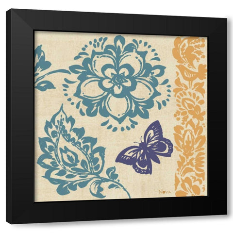 Blue Indigo Butterfly II Black Modern Wood Framed Art Print by Studio Nova