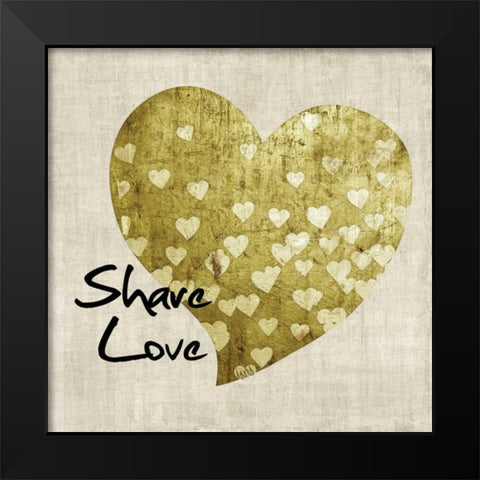 Heart of Gold I Black Modern Wood Framed Art Print by Hartworks