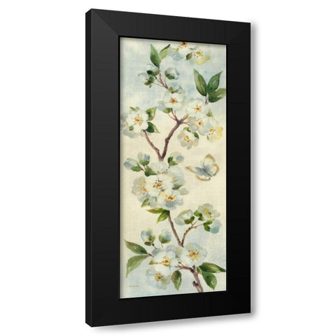Cherry Bloom Panel I Black Modern Wood Framed Art Print by Gladding, Pamela