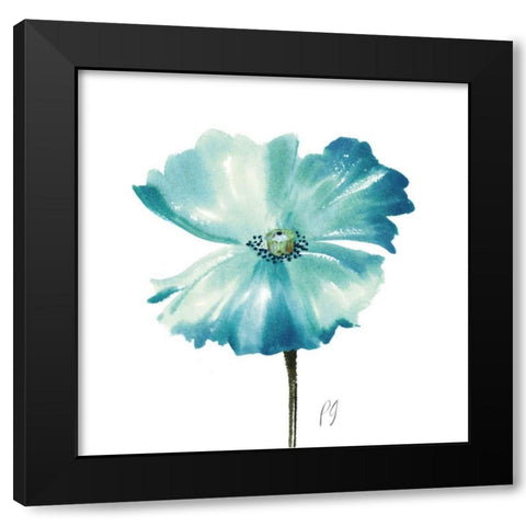 Poppies Tempo II Black Modern Wood Framed Art Print by Gladding, Pamela