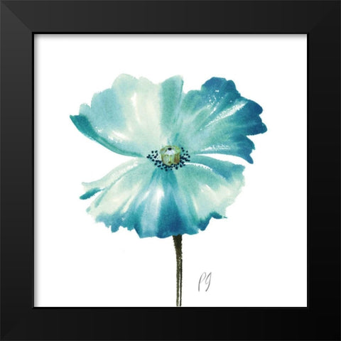 Poppies Tempo II Black Modern Wood Framed Art Print by Gladding, Pamela
