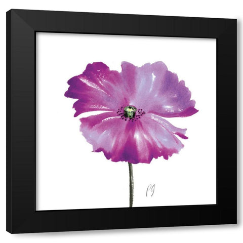 Poppies Tempo III Black Modern Wood Framed Art Print by Gladding, Pamela