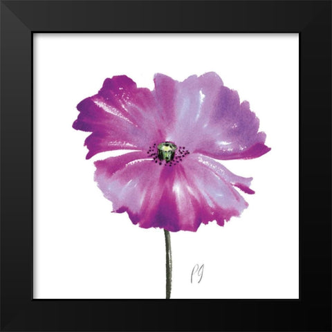 Poppies Tempo III Black Modern Wood Framed Art Print by Gladding, Pamela