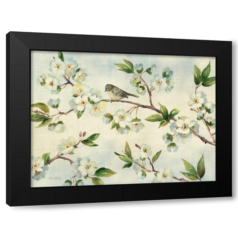 Cherry Bloom Landscape Black Modern Wood Framed Art Print with Double Matting by Gladding, Pamela
