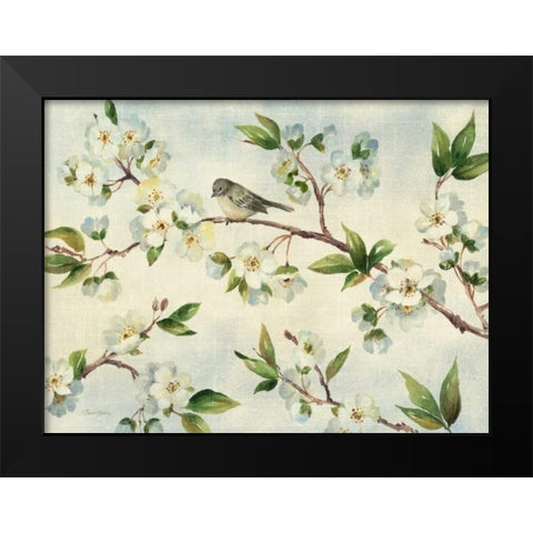 Cherry Bloom Landscape Black Modern Wood Framed Art Print by Gladding, Pamela