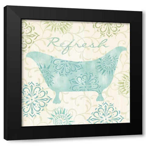 Refresh and Relax Bath I Black Modern Wood Framed Art Print by Lyon, Rebecca