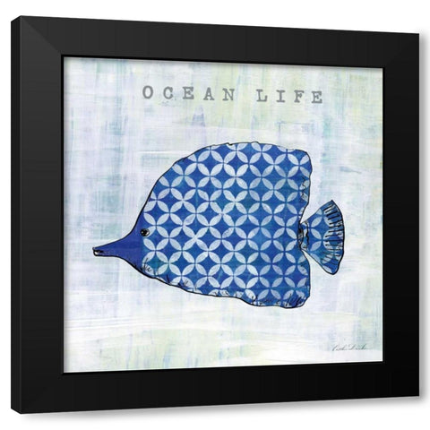 Indigo Sea Creatures II Black Modern Wood Framed Art Print by Dundon, Caitlin