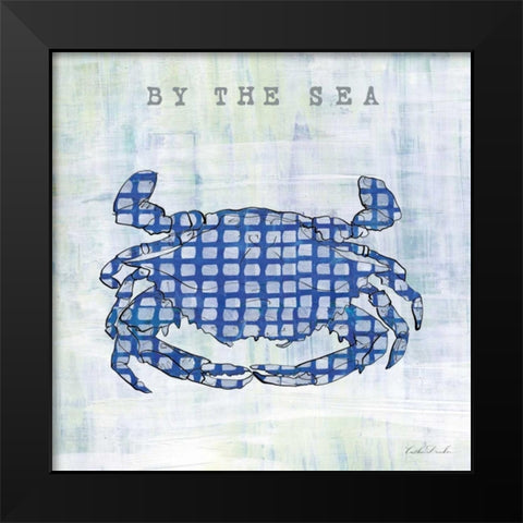 Indigo Sea Creatures III Black Modern Wood Framed Art Print by Dundon, Caitlin