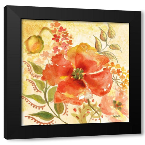 Bohemian Poppies II Black Modern Wood Framed Art Print with Double Matting by Tre Sorelle Studios