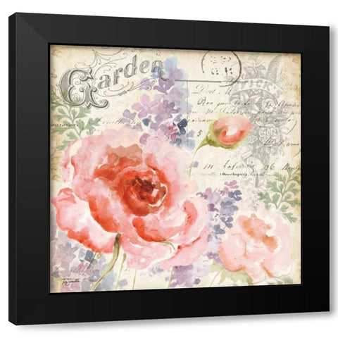 Vintage Garden I Black Modern Wood Framed Art Print with Double Matting by Tre Sorelle Studios