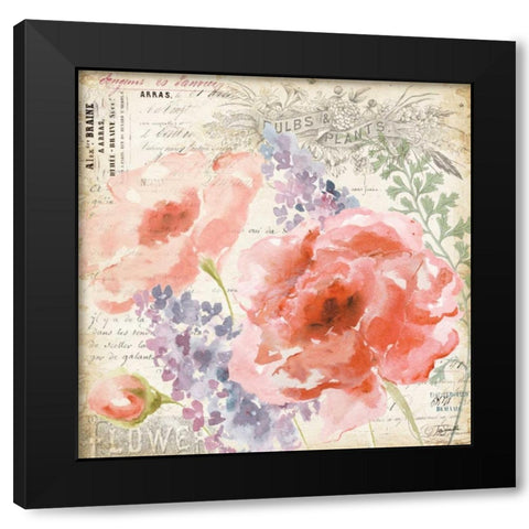 Vintage Garden II Black Modern Wood Framed Art Print with Double Matting by Tre Sorelle Studios