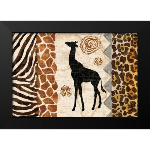 Safari Jungle Landscape Black Modern Wood Framed Art Print by Gladding, Pamela