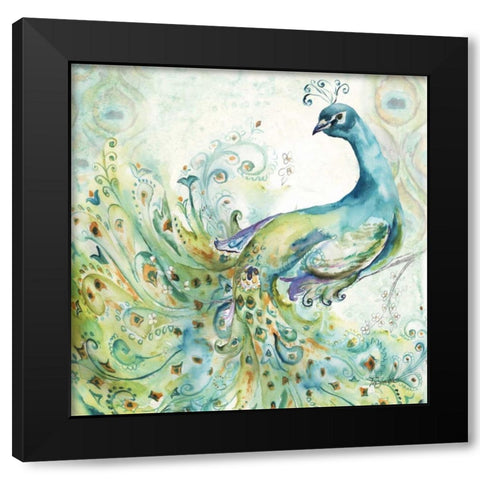 Bohemian Peacocks I Black Modern Wood Framed Art Print with Double Matting by Tre Sorelle Studios