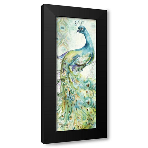 Bohemian Peacocks Panel I Black Modern Wood Framed Art Print with Double Matting by Tre Sorelle Studios