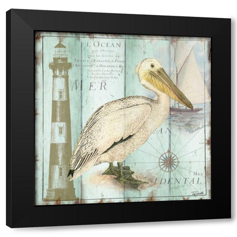 Antique La Mer V Black Modern Wood Framed Art Print with Double Matting by Tre Sorelle Studios