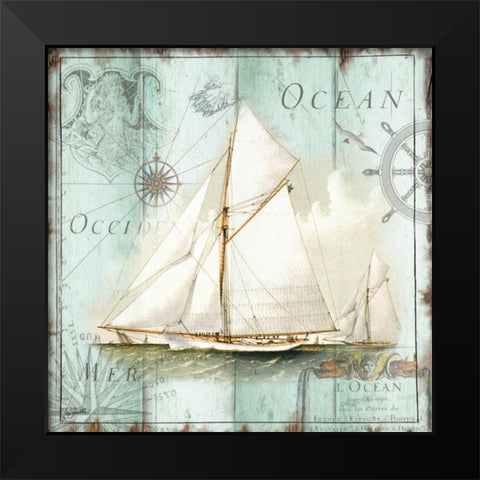 Antique La Mer VII Black Modern Wood Framed Art Print by Tre Sorelle Studios