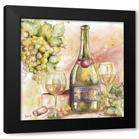 Watercolor Wine II Black Modern Wood Framed Art Print with Double Matting by Tre Sorelle Studios