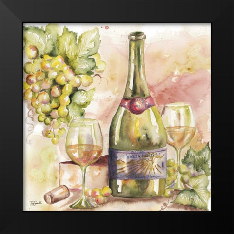 Watercolor Wine II Black Modern Wood Framed Art Print by Tre Sorelle Studios