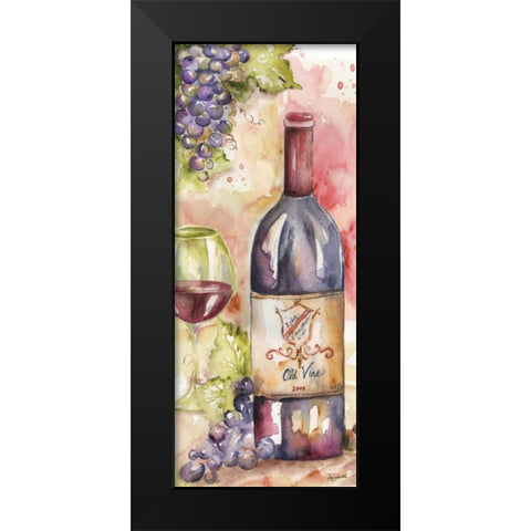 Watercolor Wine Panel I Black Modern Wood Framed Art Print by Tre Sorelle Studios