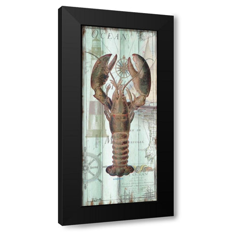 Antique La Mer Sea Creature Panel I Black Modern Wood Framed Art Print by Tre Sorelle Studios