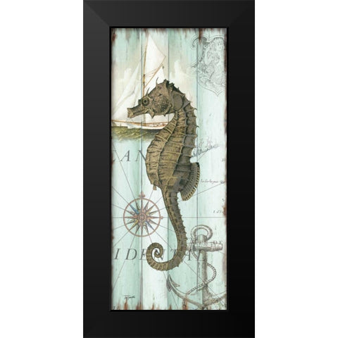 Antique La Mer Sea Creature Panel II Black Modern Wood Framed Art Print by Tre Sorelle Studios