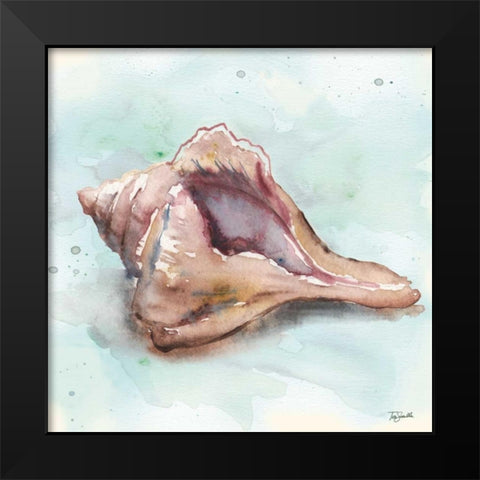 Watercolor Shells III Black Modern Wood Framed Art Print by Tre Sorelle Studios