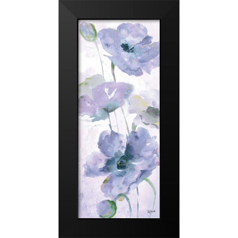 Watercolor Garden Purple Panel II Black Modern Wood Framed Art Print by Tre Sorelle Studios