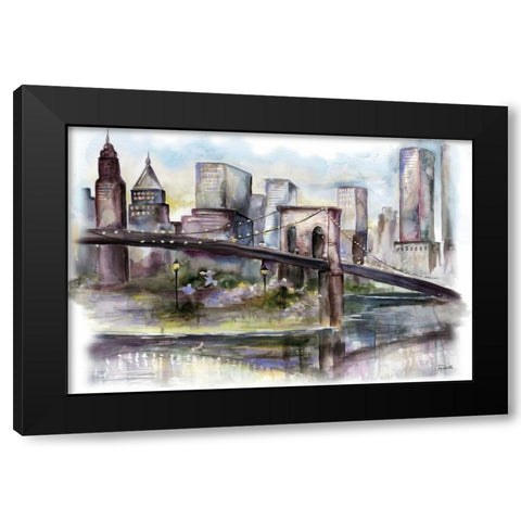 City View Landscape Black Modern Wood Framed Art Print with Double Matting by Tre Sorelle Studios