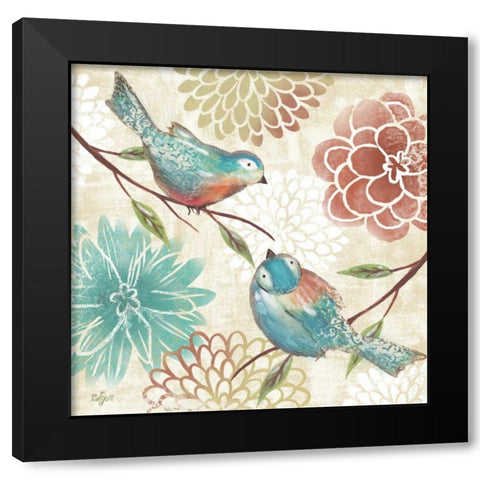 Elegant Chickadee Neutral I Black Modern Wood Framed Art Print with Double Matting by Lyon, Rebecca