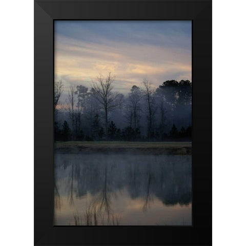 Misty Morning Black Modern Wood Framed Art Print by Romita, Denise
