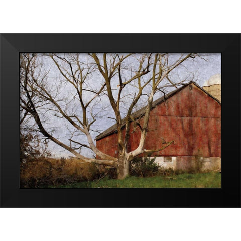 The Old Barn Black Modern Wood Framed Art Print by Romita, Denise